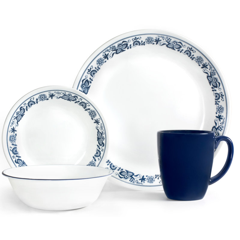 Corelle 16 Piece Dinnerware Set, Service for 4 & Reviews blue Wayfair